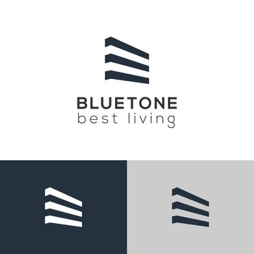 Geometric real estate logo design concept. Residential company brand logomark illustration. Can representing home, architect, agency, property.