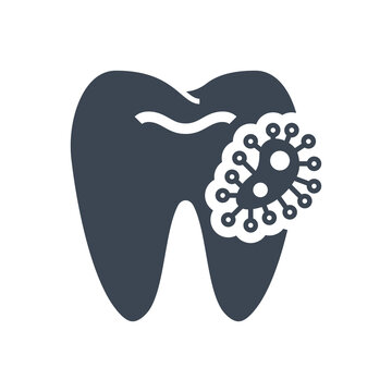 Dental Bacteria Glyph Icon