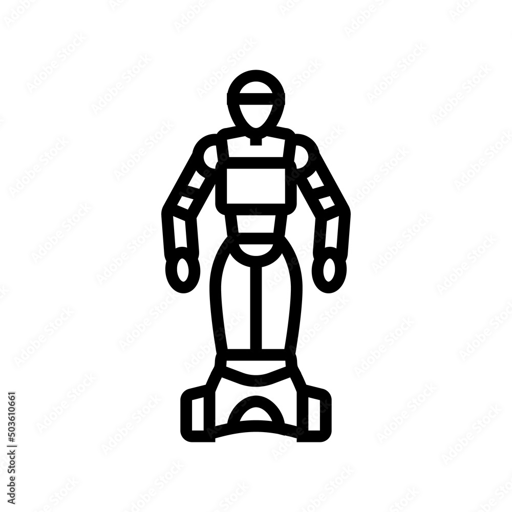 Poster artificial robot line icon vector. artificial robot sign. isolated contour symbol black illustration