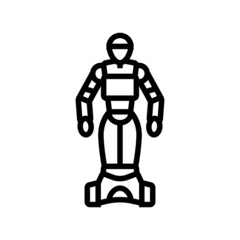 artificial robot line icon vector. artificial robot sign. isolated contour symbol black illustration
