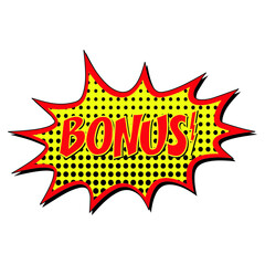Bonus comic burst vector sign