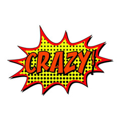 Crazy comic burst vector sign