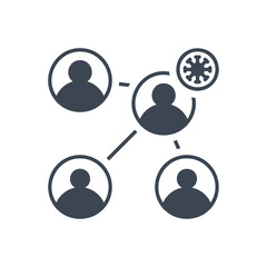 Virus transmission related vector glyph icon