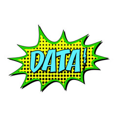 Data comic burst vector sign