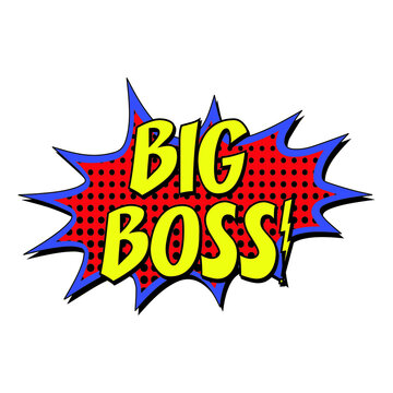 Big boss comic burst vector sign