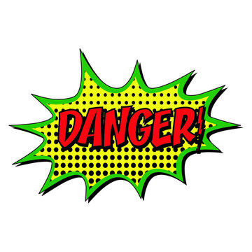 Danger comic burst vector sign