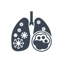 Pneumonia related vector glyph icon