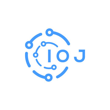 IOJ technology letter logo design on white  background. IOJ creative initials technology letter logo concept. IOJ technology letter design.