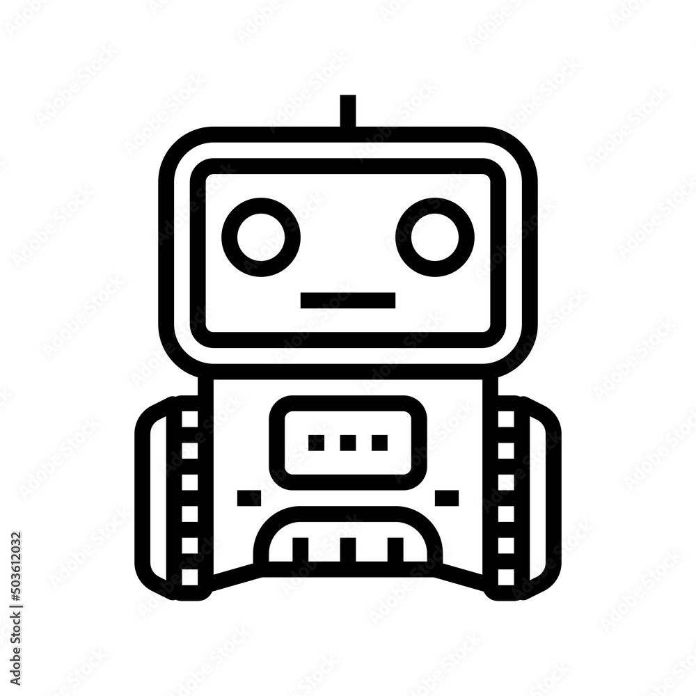 Poster smart robot line icon vector. smart robot sign. isolated contour symbol black illustration