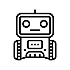 smart robot line icon vector. smart robot sign. isolated contour symbol black illustration