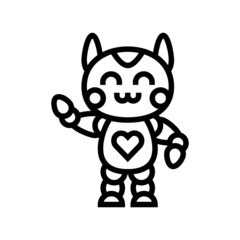 Fototapeta premium cute robot line icon vector. cute robot sign. isolated contour symbol black illustration