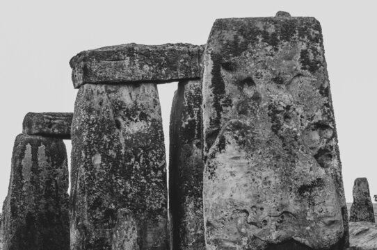 Closeup of the Stonehenge Megalith structure in Salisbury UK