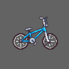 Fully editable pixel art vector illustration Bike or Bicycle for game development,
graphic design, poster and art.