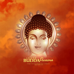 illustration of Lord Buddha in meditation for Buddhist festival  Buddha Purnima wishes