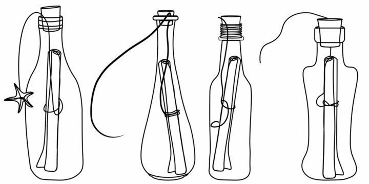 message - letter - mail in a bottle. vector