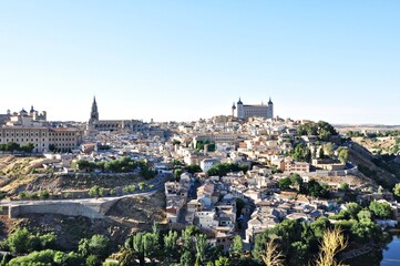 a panoramic view of the beautiful city of Toledo, Spain - obrazy, fototapety, plakaty