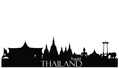 Fototapeta premium Thailand Travel Landmarks - Travel Thailand - Banner modern Idea and Concept - 