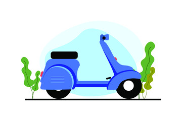 old style bike vector graphics, moped scooter, a two wheeler transportation