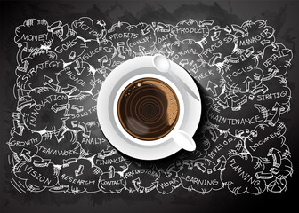  Coffee cup.business illustration design idea and concept think creativity.
