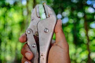 locking pliers close up