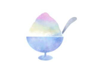 かき氷　虹色