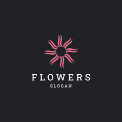Fototapeta na wymiar Flowers logo icon design template vector illustration