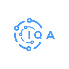 IQA technology letter logo design on white  background. IQA creative initials technology letter logo concept. IQA technology letter design.