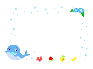 クジラの夏フレーム（フルーツ）