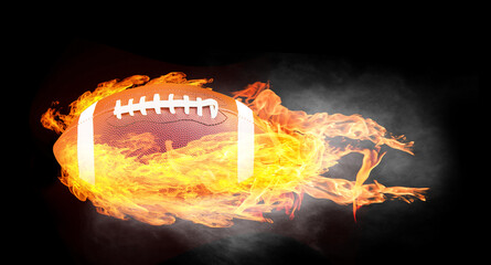 Rugby ball on white background