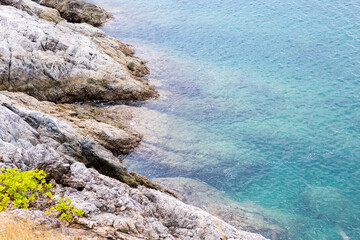 Rock beach background, nature background, summer outdoor day light