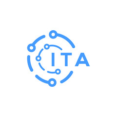 ITA technology letter logo design on white  background. ITA creative initials technology letter logo concept. ITA technology letter design.
