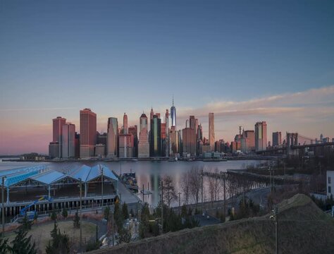 Brooklyn Heights view in sunrise time lapse