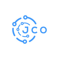 JCO technology letter logo design on white  background. JCO creative initials technology letter logo concept. JCO technology letter design.
