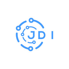 JDI technology letter logo design on white  background. JDI creative initials technology letter logo concept. JDI technology letter design.
