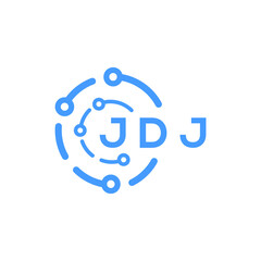JDJ technology letter logo design on white background. JDJ creative initials technology letter  logo concept. JDJ technology letter design.
