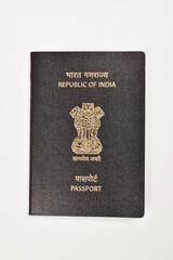 Indian Passport Isolated on White Background with Clipping Path