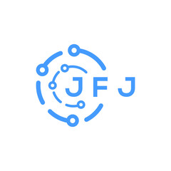 JFJ technology letter logo design on white  background. JFJ creative initials technology letter logo concept. JFJ technology letter design.
