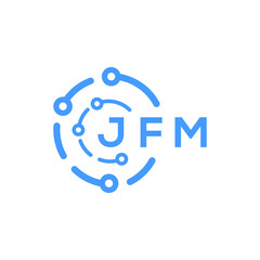 JFM technology letter logo design on white  background. JFM creative initials technology letter logo concept. JFM technology letter design.
