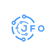 JFO technology letter logo design on white  background. JFO creative initials technology letter logo concept. JFO technology letter design.
