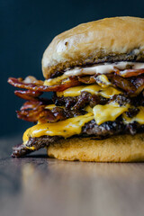 triple bacon cheese burger