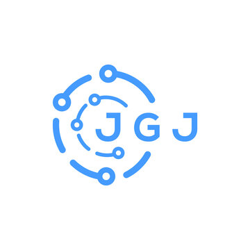 JGJ technology letter logo design on white  background. JGJ creative initials technology letter logo concept. JGJ technology letter design.
