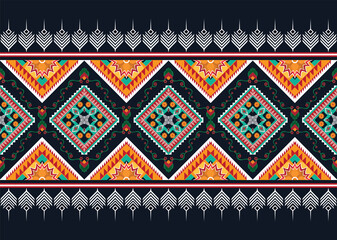 Geometric ethnic flower pattern for background,fabric,wrapping,clothing,wallpaper,batik,carpet,embroidery style