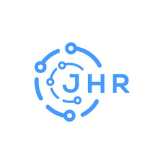 JHR technology letter logo design on white  background. JHR creative initials technology letter logo concept. JHR technology letter design.
