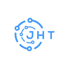 JHT technology letter logo design on white  background. JHT creative initials technology letter logo concept. JHT technology letter design.
