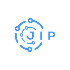 JIP technology letter logo design on white  background. JIP creative initials technology letter logo concept. JIP technology letter design.
