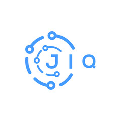 JIQ technology letter logo design on white  background. JIQ creative initials technology letter logo concept. JIQ technology letter design.
