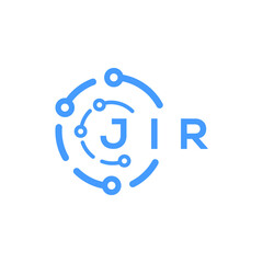 JIR technology letter logo design on white  background. JIR creative initials technology letter logo concept. JIR technology letter design.
