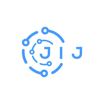 JIJ technology letter logo design on white  background. JIJ creative initials technology letter logo concept. JIJ technology letter design.

