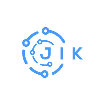 JIK technology letter logo design on white  background. JIK creative initials technology letter logo concept. JIK technology letter design.
