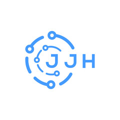 JJH technology letter logo design on white  background. JJH creative initials technology letter logo concept. JJH technology letter design.
